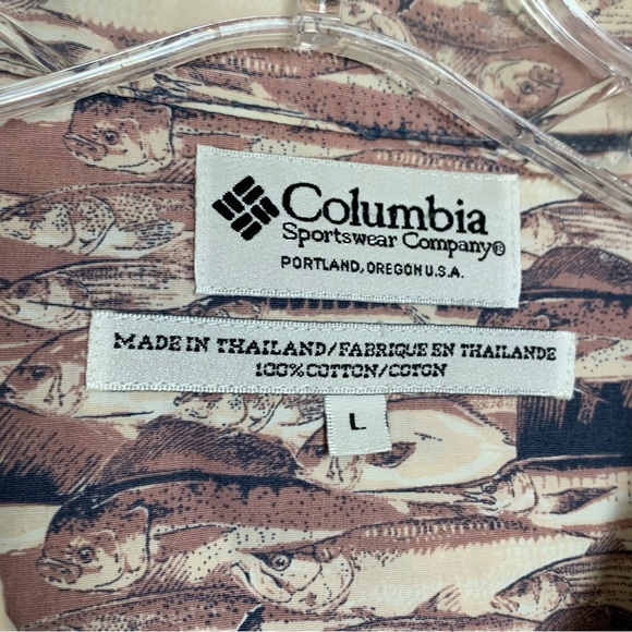 Columbia Fish Print Shirt size XL EUC - Picture 4 of 6